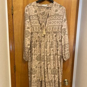 Vivimos tan boho midi dress sz M